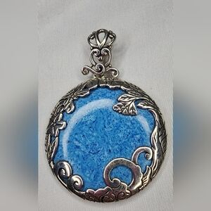 Statement Signed Blue & Sterling Silver Pendant